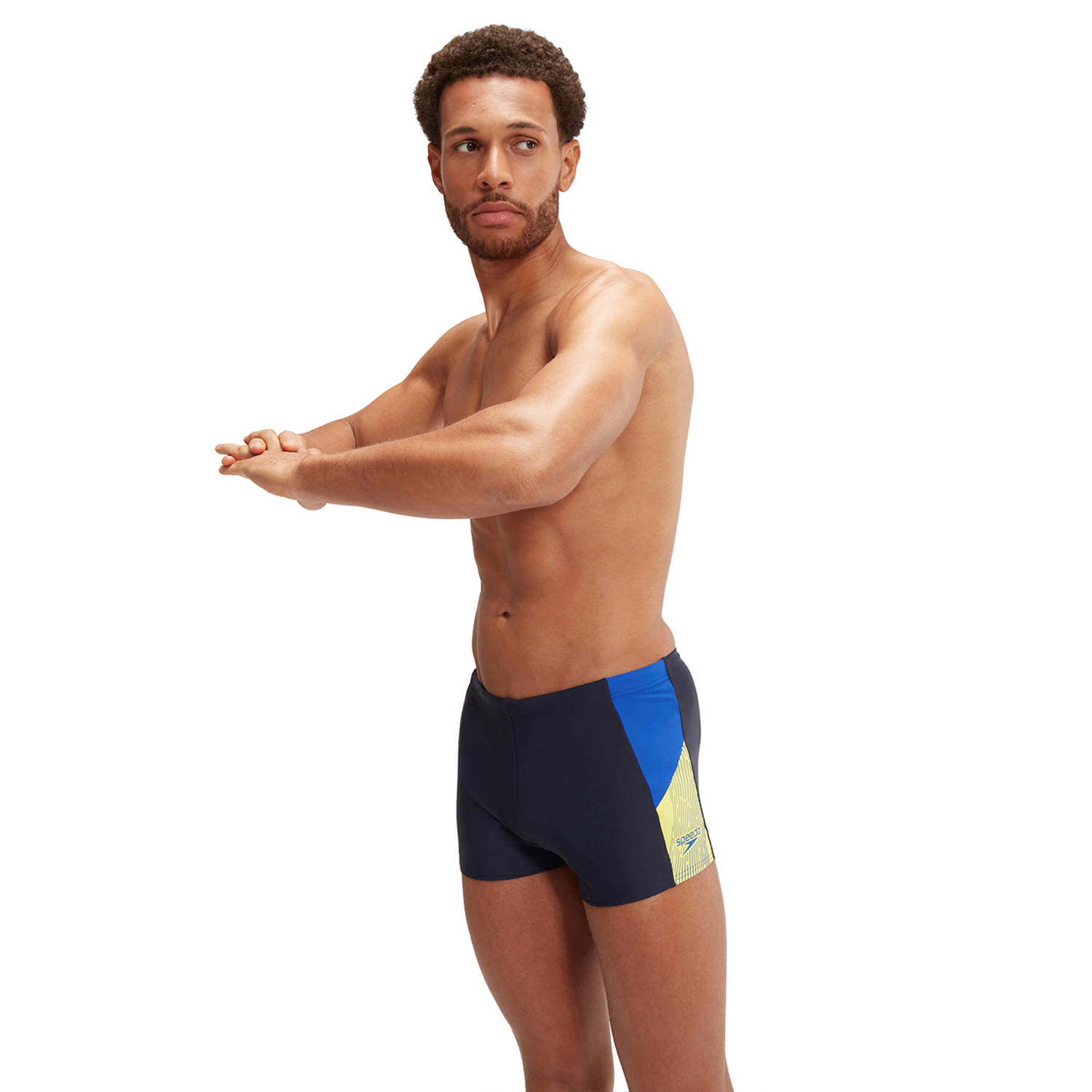 Speedo EnduraFlex zwemboxer Dive donkerblauw geel