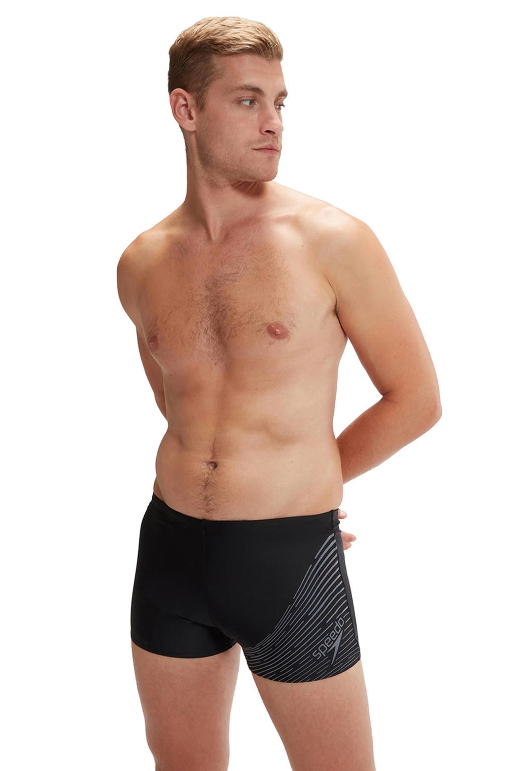 Speedo EnduraFlex zwemboxer Medley Logo zwart/donkergrijs