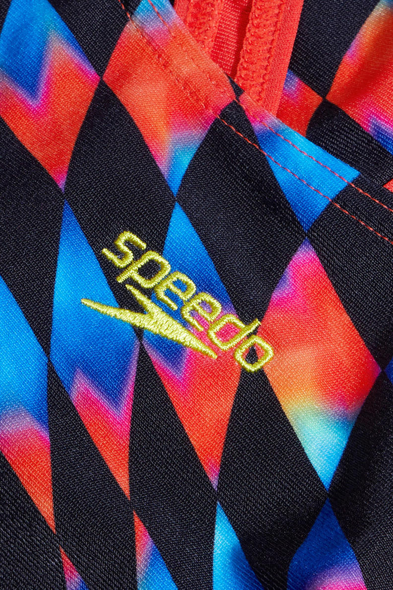 Speedo ECO Endurance+ sportbadpak Leaderback zwart/roze/geel | wehkamp