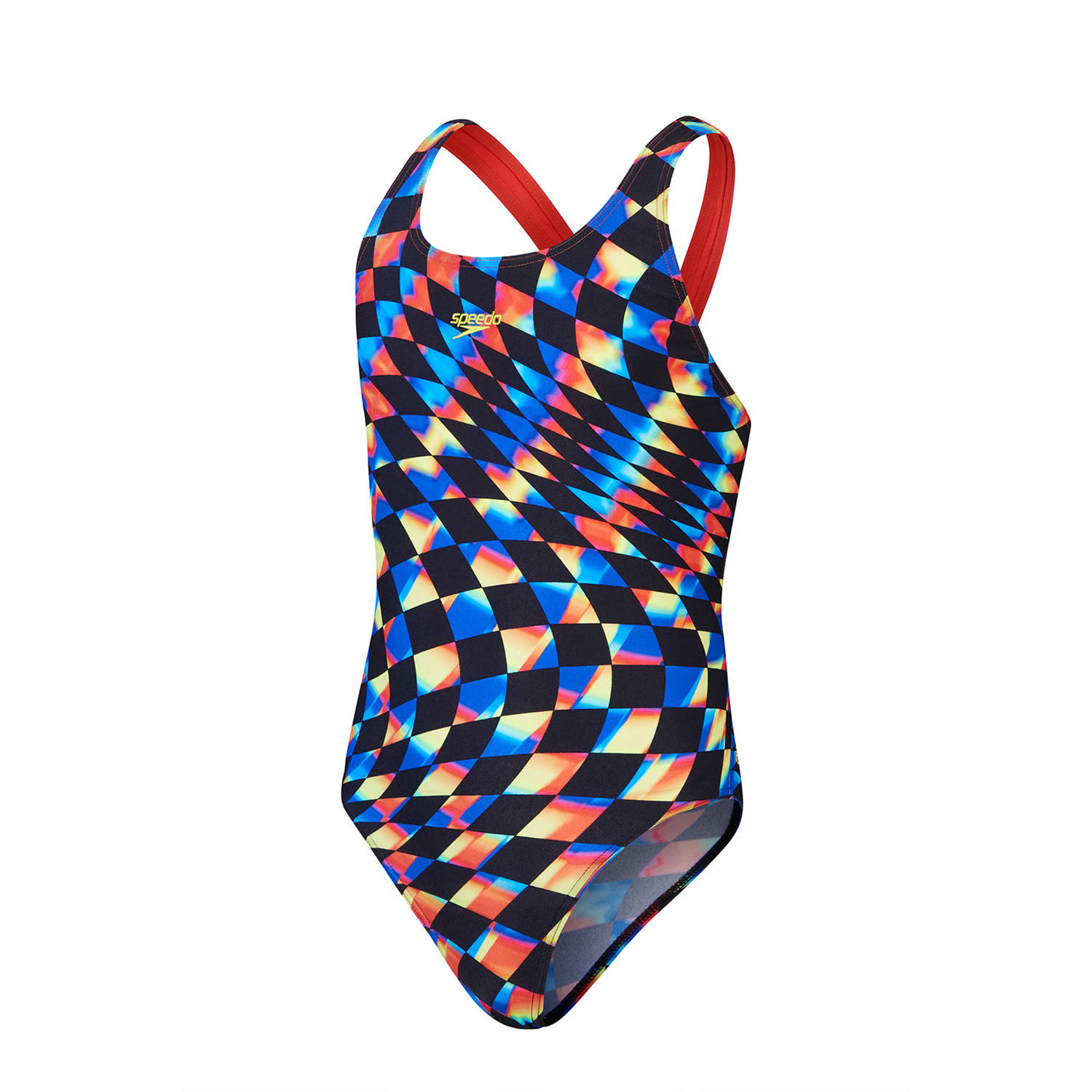 Speedo ECO Endurance+ sportbadpak Leaderback zwart roze geel Meisjes Gerecycled polyester 128