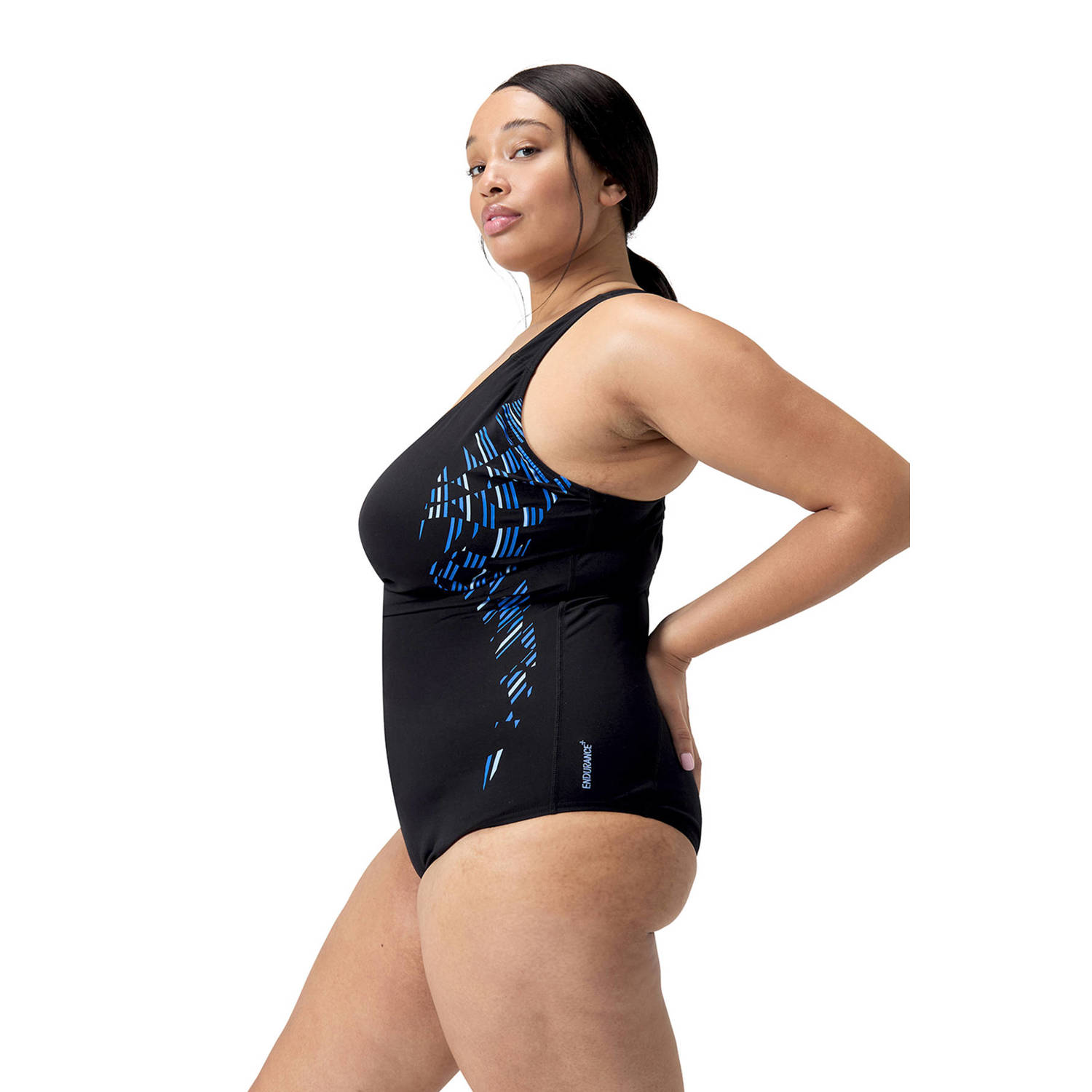 Speedo ECO Endurance+ sportbadpak Placement Medalist zwart blauw