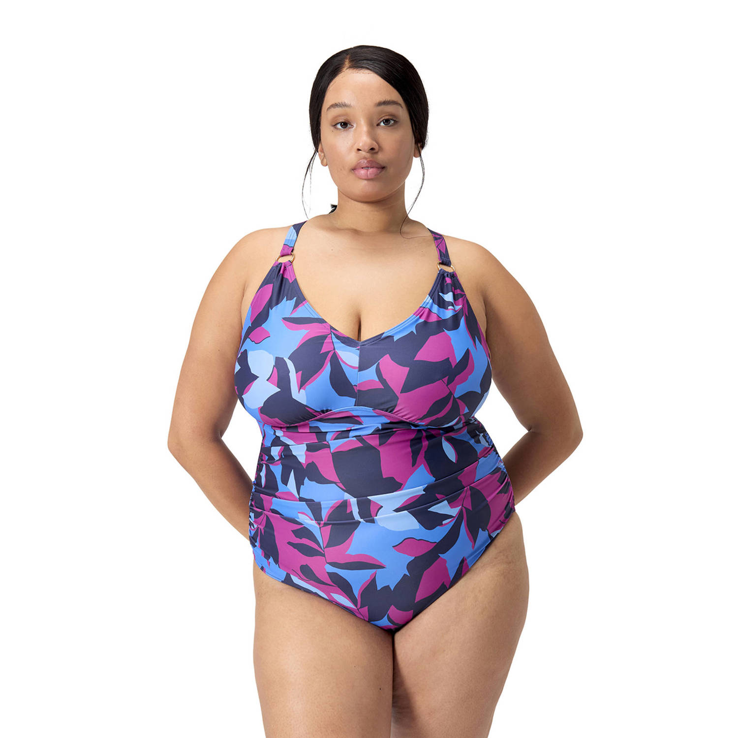 Speedo corrigerend badpak blauw roze