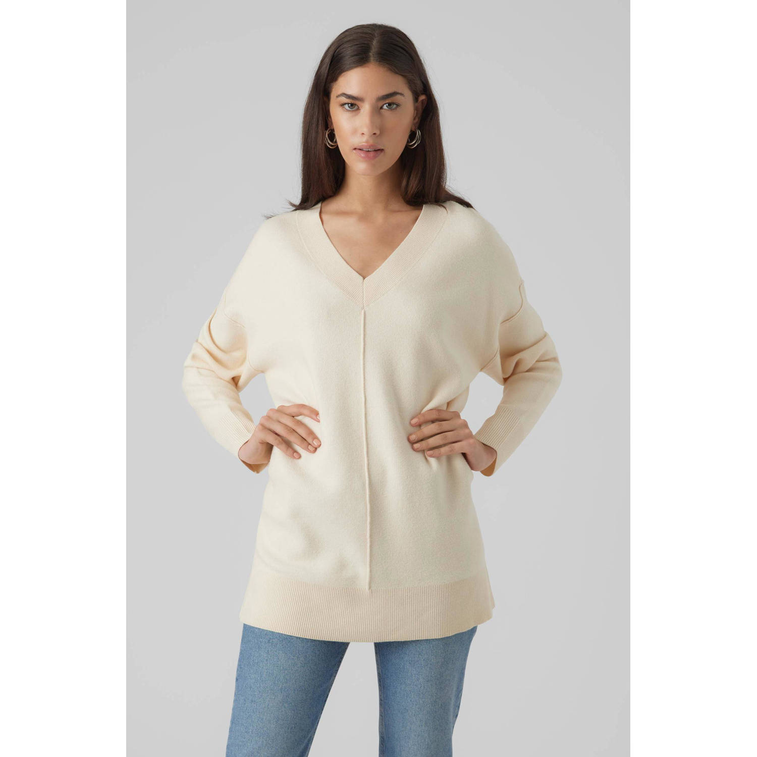 Vero Moda Gebreide pullover met V-hals model 'GOLD LINK'