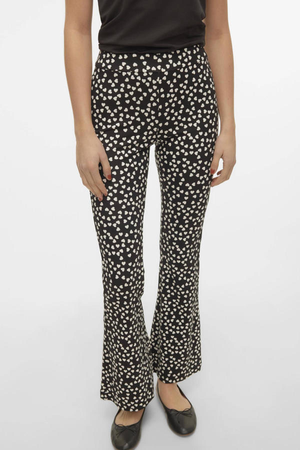VERO MODA Vmkamma Nw Flared Jersey Curve Noos Pants voor dames, zwart, 44W x 32L