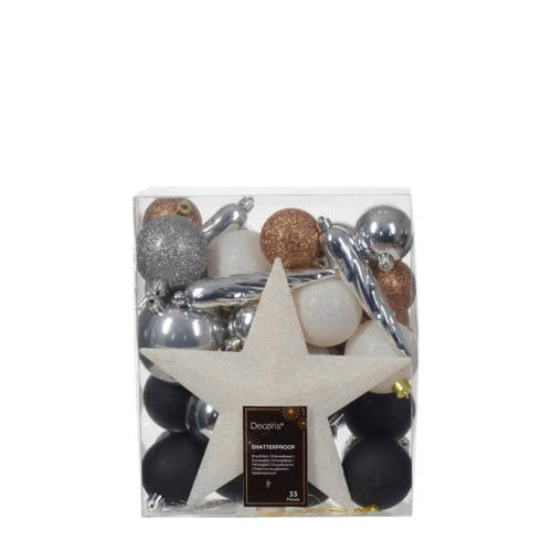 Wehkamp Decoris kerstbal Mix (set van 33) (ø8 cm) aanbieding