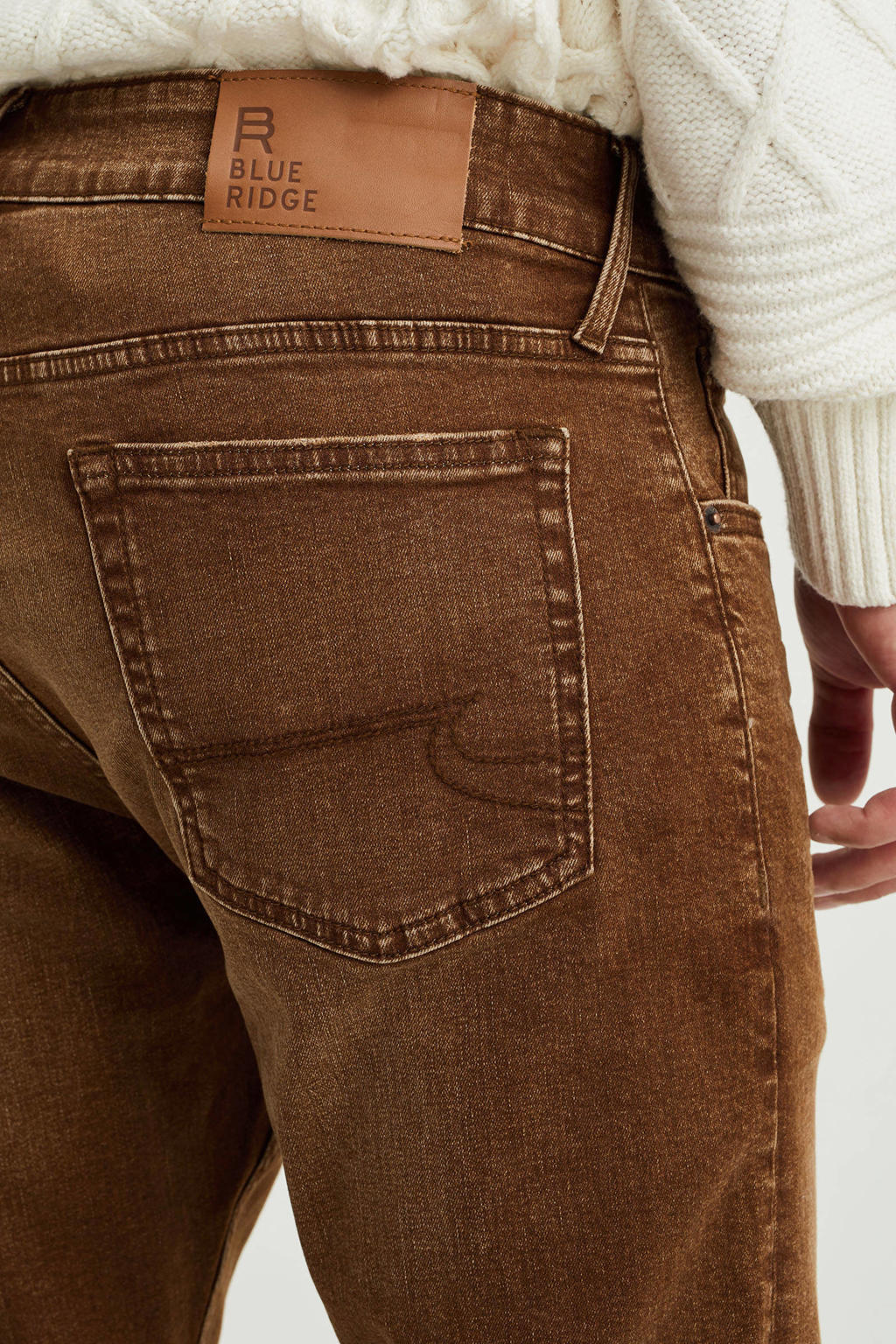 WE Fashion slim fit jeans caramel wehkamp