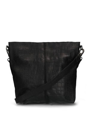leren crossbody tas zwart