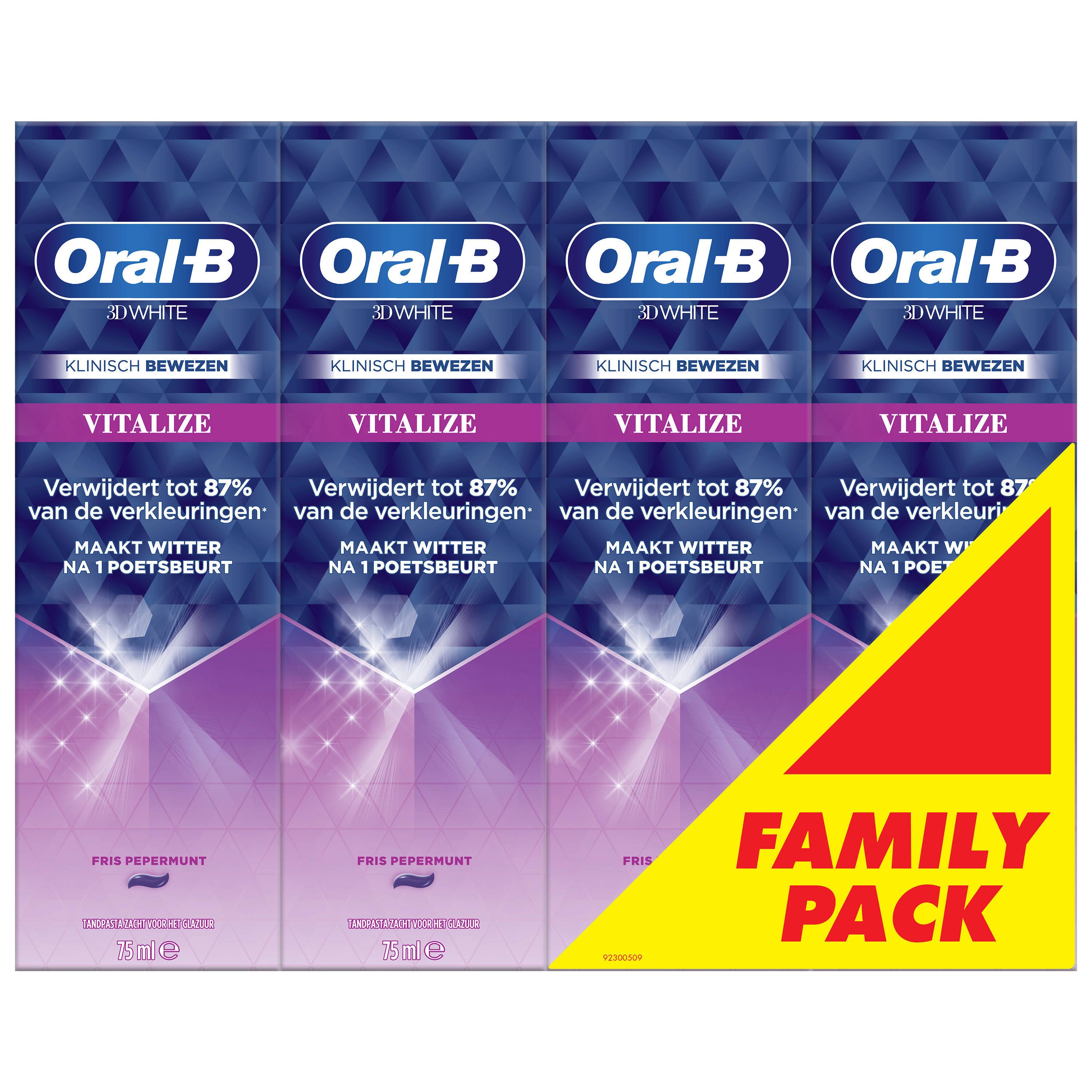 Oral-B 3D White Vitalizing Fresh Tandpasta - 4 X 75 Ml | Wehkamp