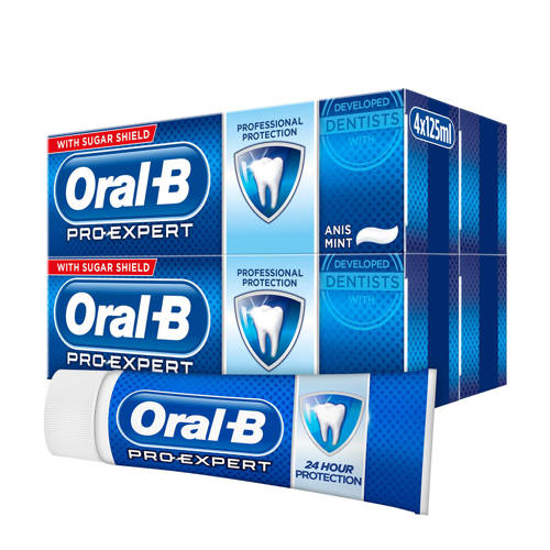 Wehkamp Oral-B Pro-Expert Professionele Bescherming tandpasta - 4 x 125 ml - verpakt in gerecycleerd karton aanbieding
