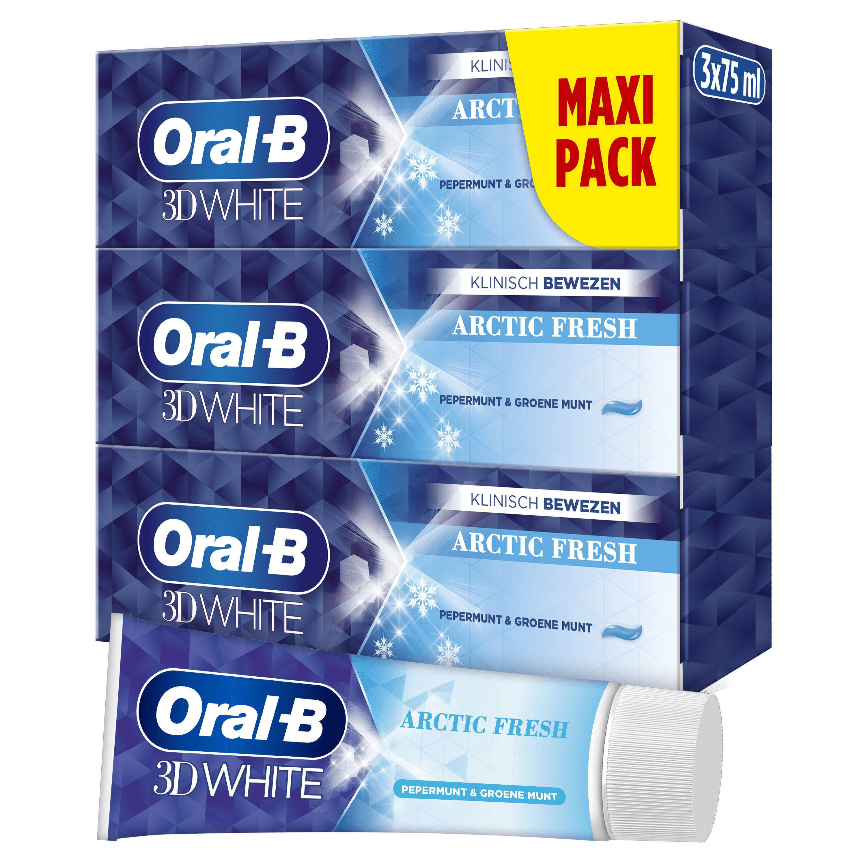 Oral-B 3D White Arctic Fresh Tandpasta - 3 X 75 Ml | Wehkamp