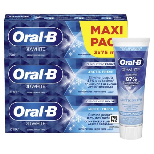 Wehkamp Oral-B 3D White Arctic Fresh tandpasta - voordeelverpakking 3 x 75 ml aanbieding