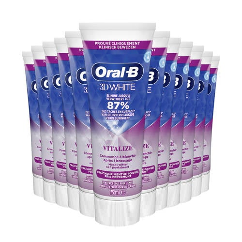 Wehkamp Oral-B 3D White Vitalizing Fresh tandpasta - 12 x 75 ml aanbieding