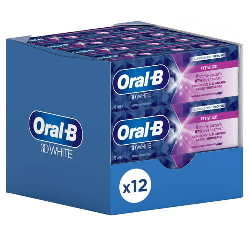 Wehkamp Oral-B 3D White Vitalizing Fresh tandpasta - 12 x 75 ml aanbieding