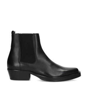   leren chelsea boots zwart