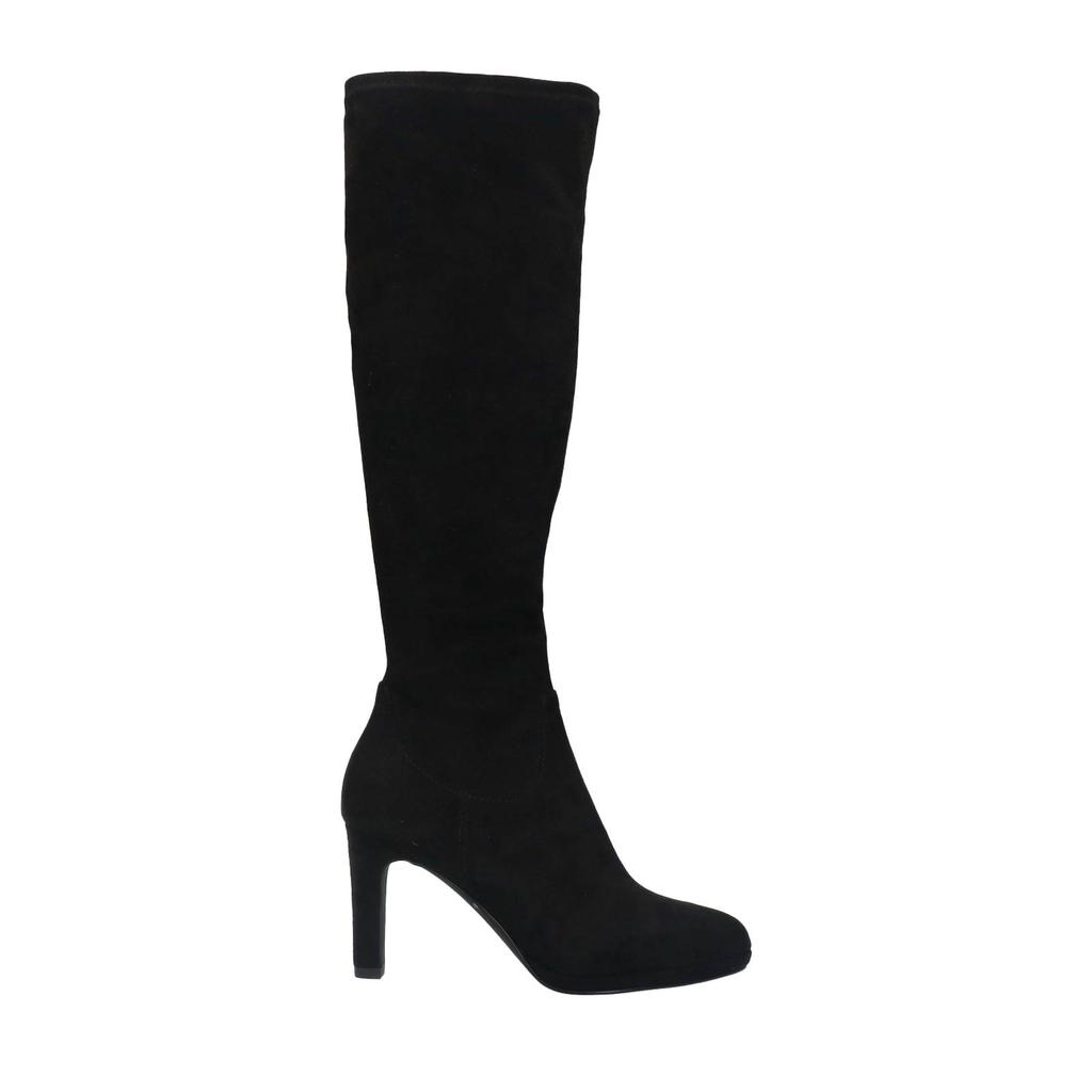 Zwarte dames Manfield laarzen van imitatiesuede met ritssluiting