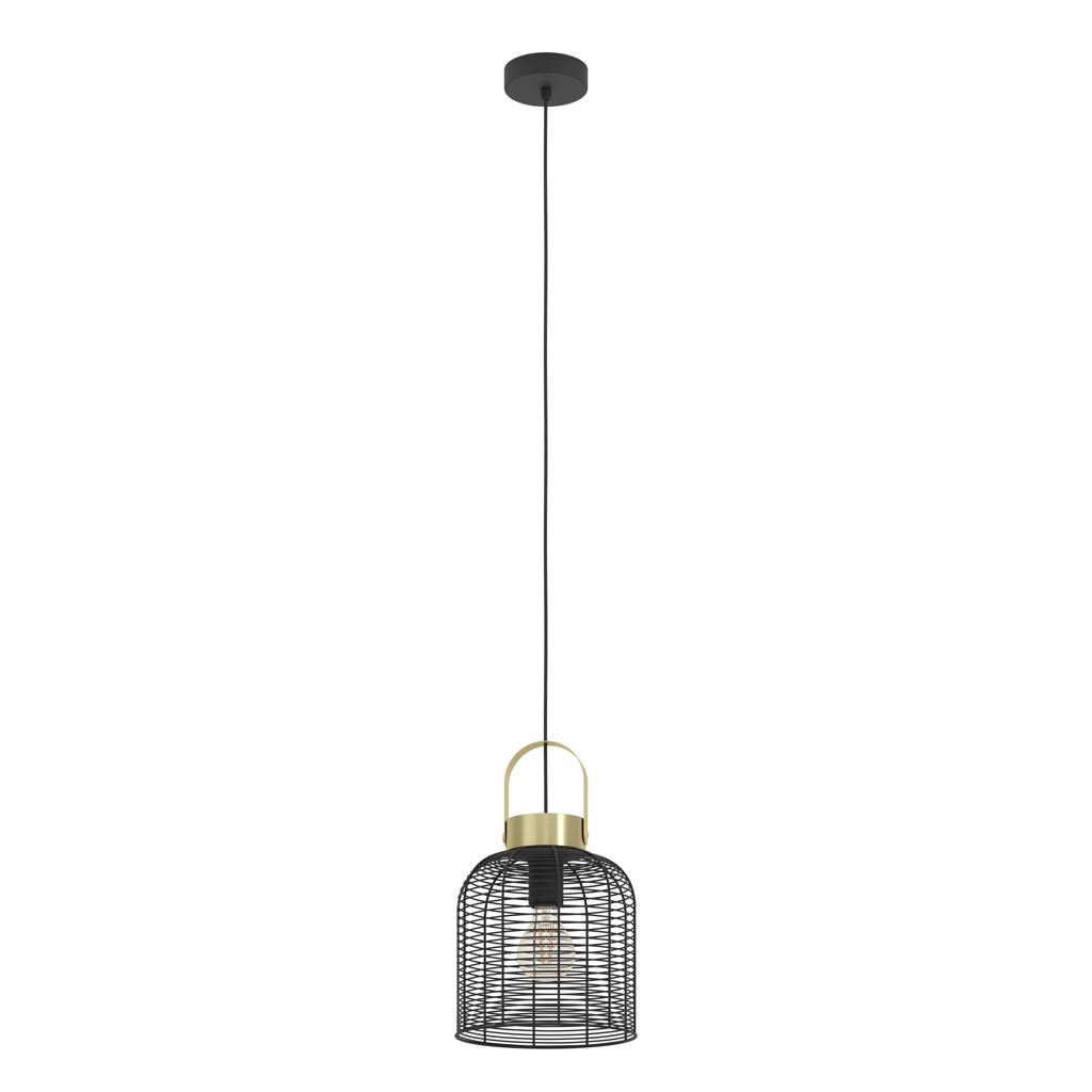 EGLO Roundham Hanglamp - E27 - Ø 22 cm - Zwart|Goud - Staal