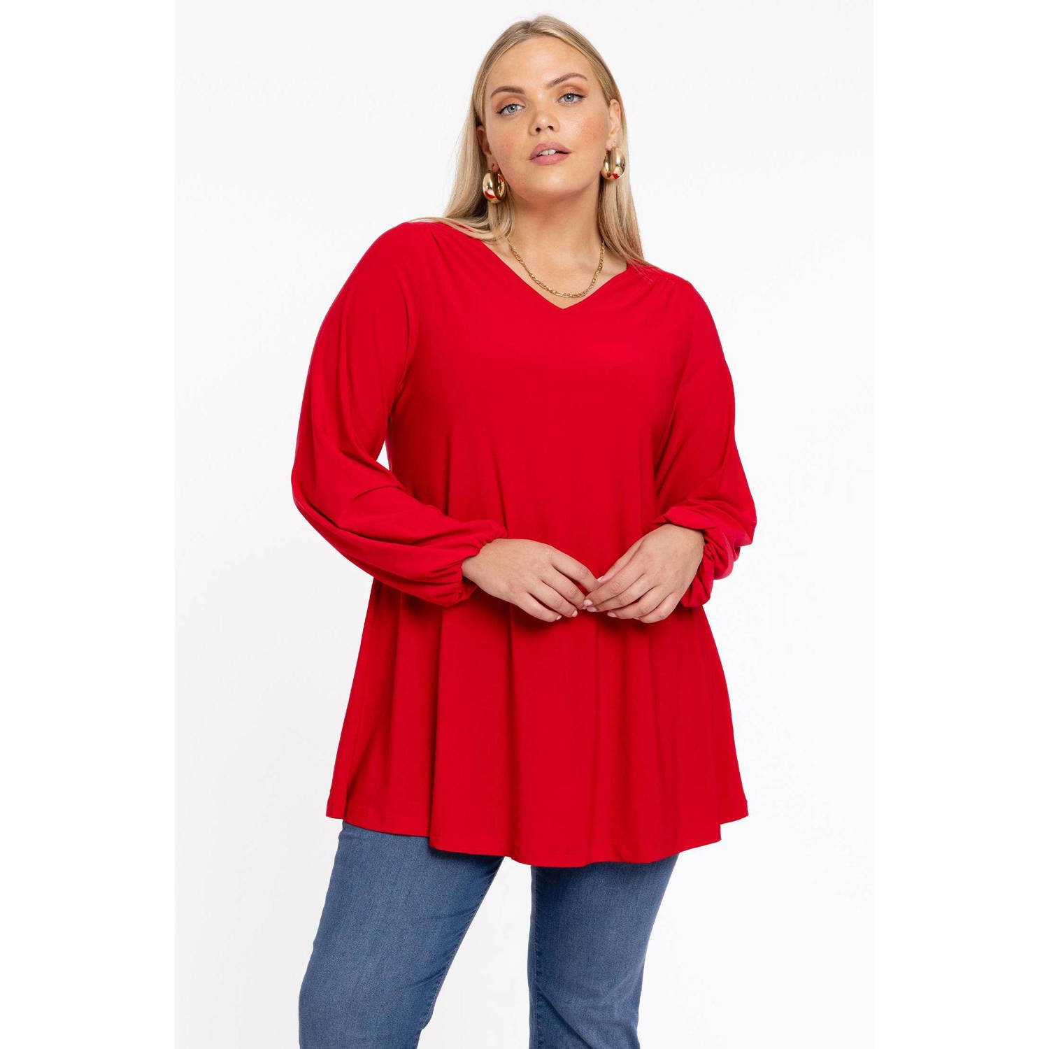 YOEK tuniek DOLCE van travelstof rood