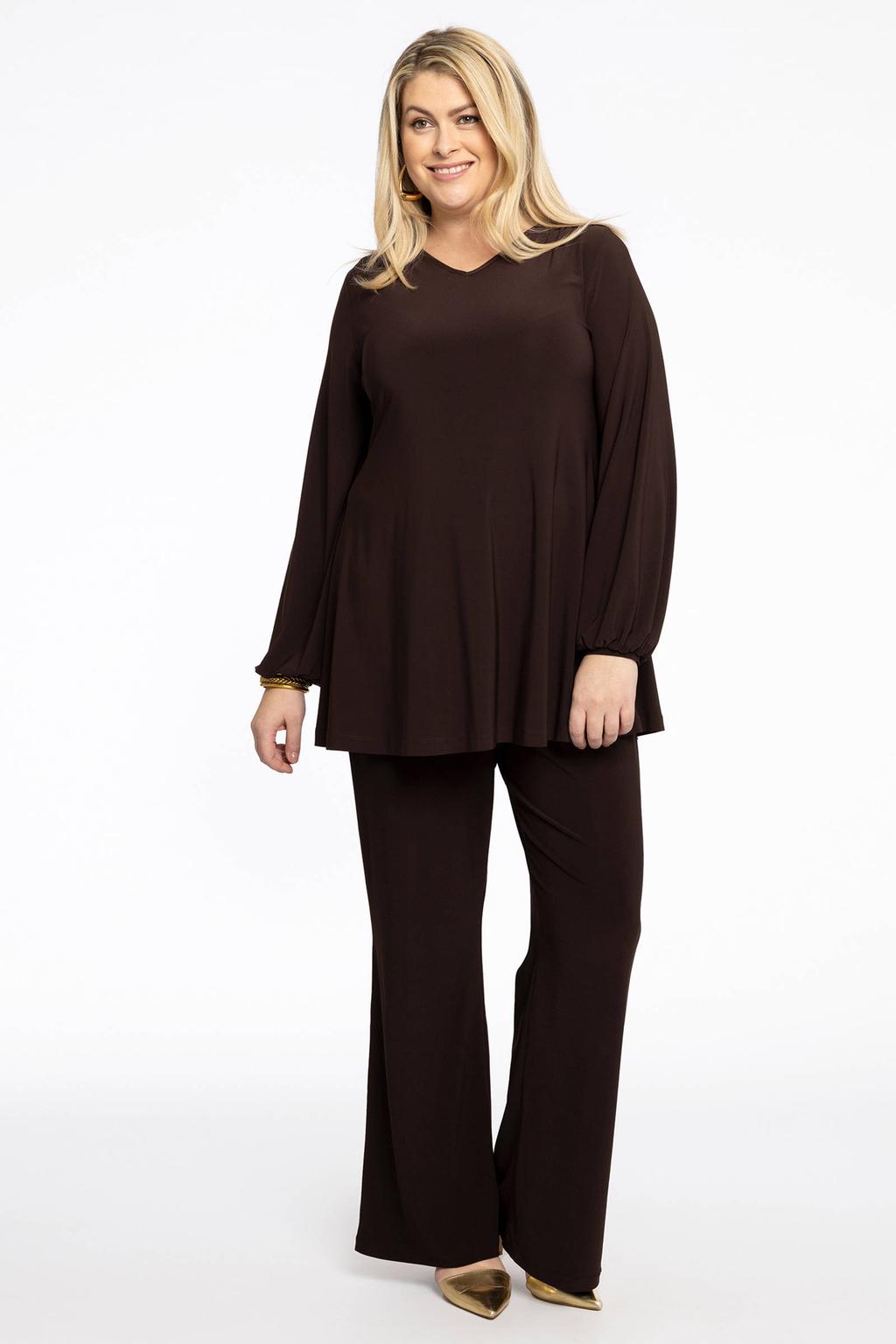 YOEK tuniek DOLCE van travelstof bruin