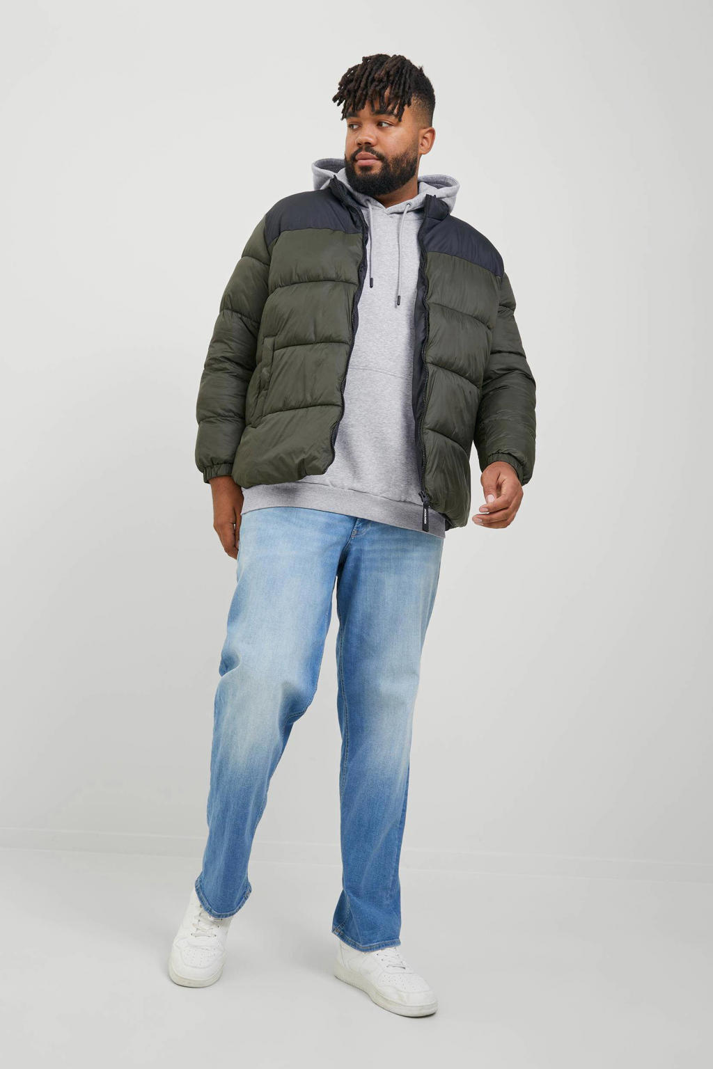 JACK & JONES PLUS SIZE hoodie Plus Size grijs melange