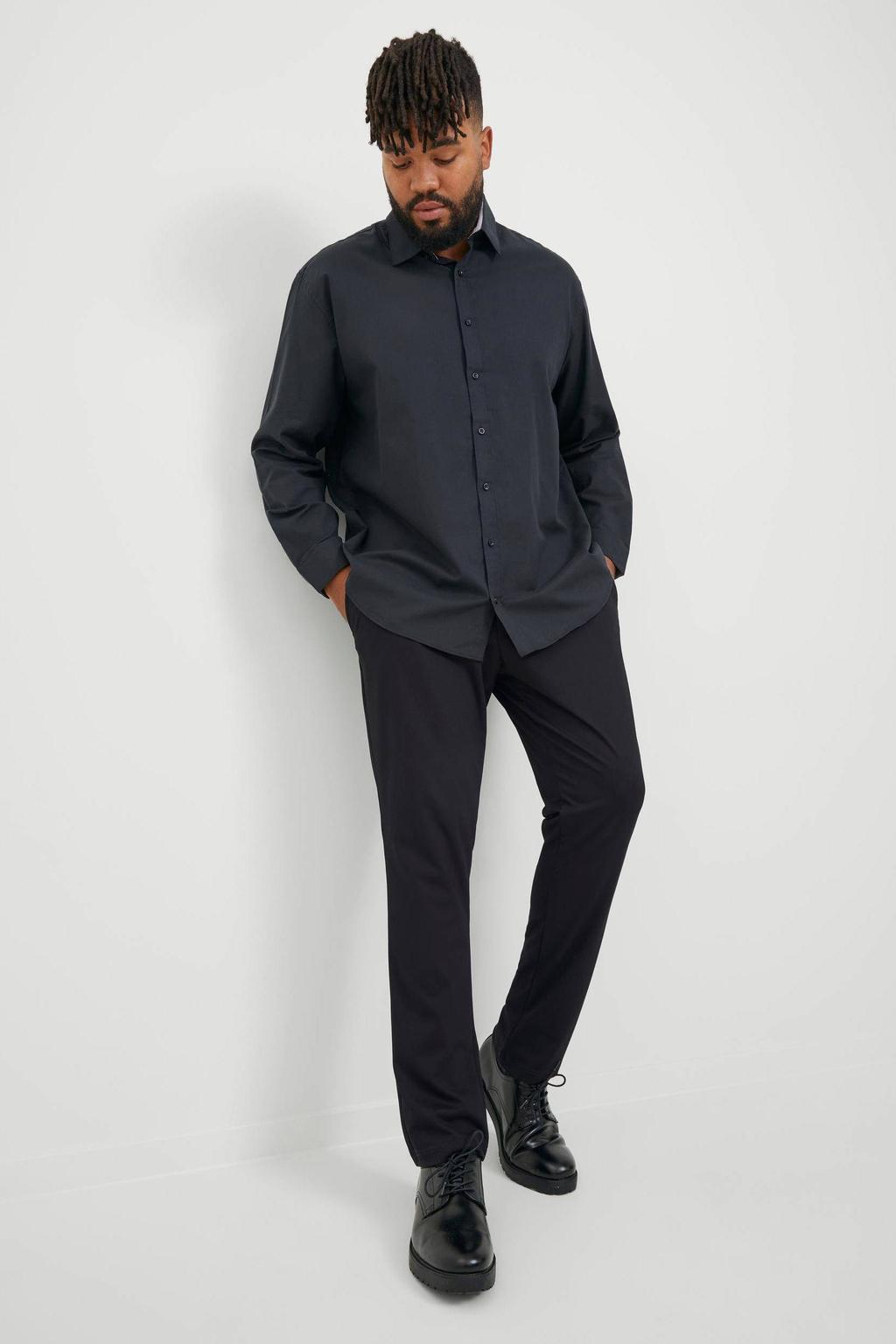 JACK & JONES PLUS SIZE slim fit chino JPSTMARCO Plus Size zwart