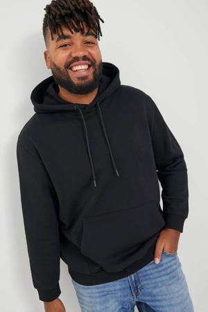 hoodie JJEBRADLEY Plus Size zwart