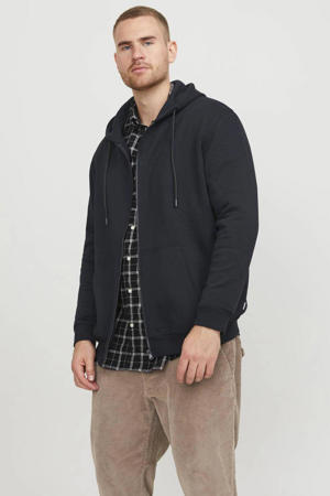 sweatvest JJEBRADLEY Plus Size zwart