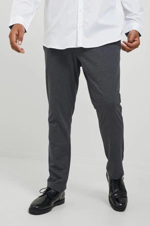 gemêleerde slim fit chino JPSTMARCO Plus Size grijs