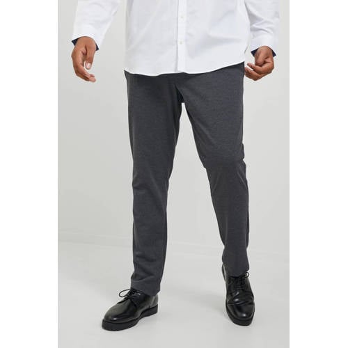 JACK & JONES PLUS SIZE gemêleerde slim fit chino JPSTMARCO Plus Size grijs afbeelding