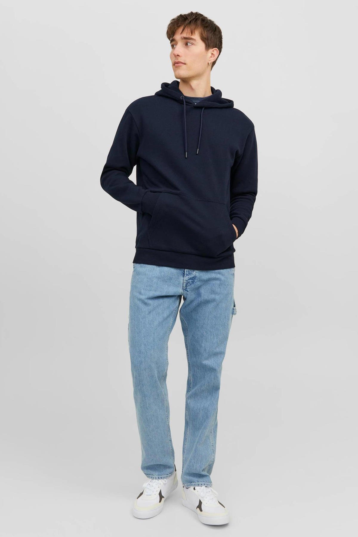 JACK & JONES ESSENTIALS hoodie JJEBRADLEY donkerblauw wehkamp