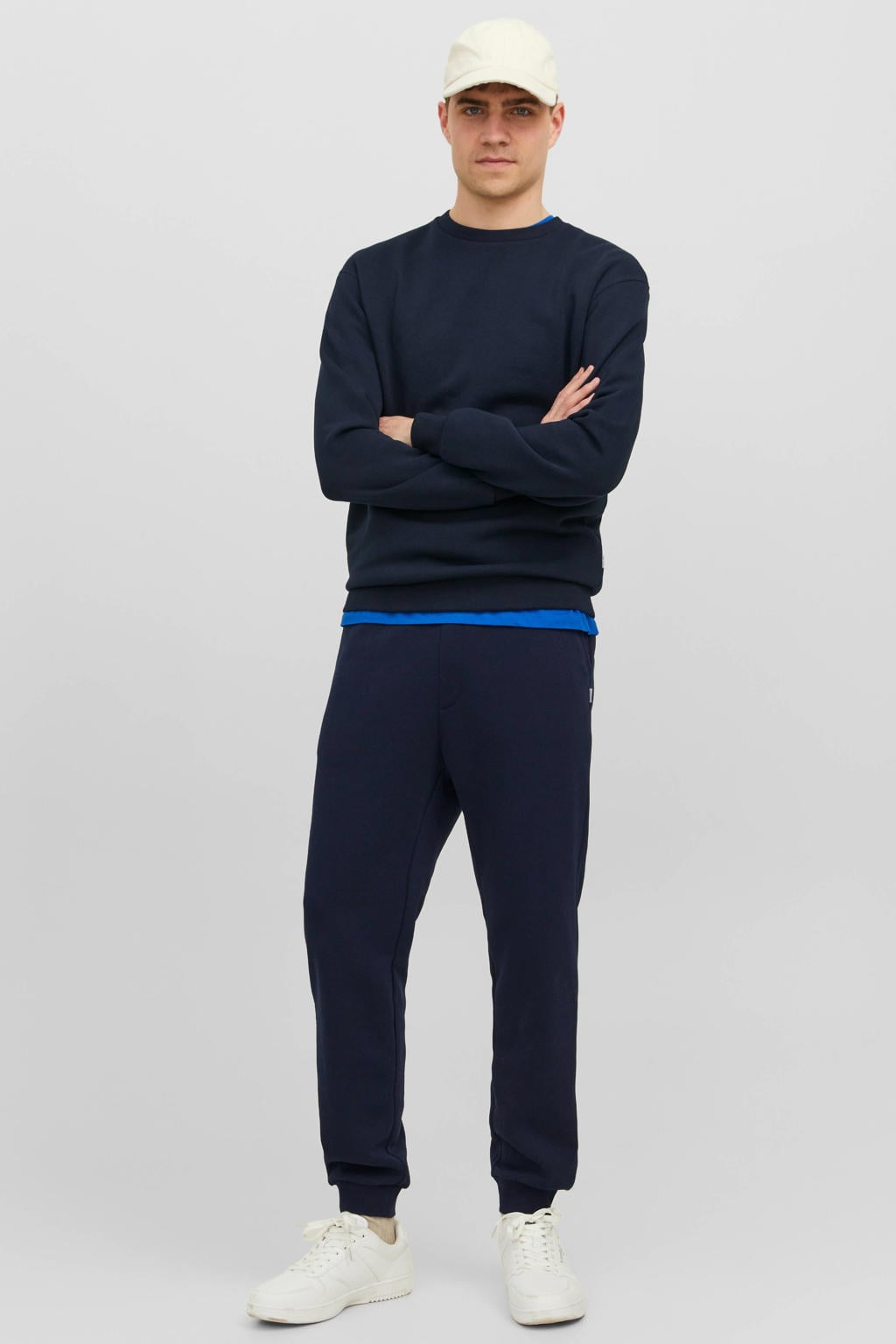 JACK & JONES PANTS STUDIO regular fit joggingbroek - blauw