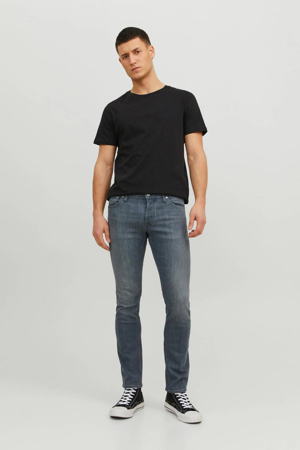 JACK & JONES JEANS INTELLIGENCE slim fit jeans JJIGLENN JJORIGINAL AM 862 grey denim
