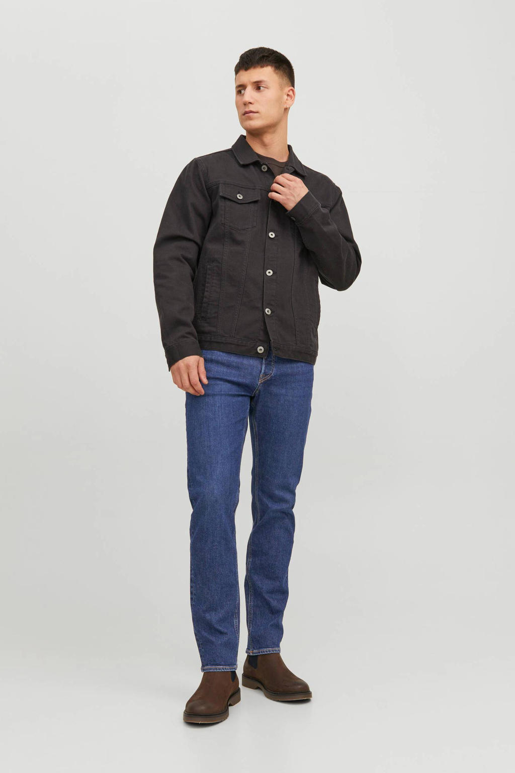 JACK & JONES JEANS INTELLIGENCE tapered fit jeans JJIMIKE JJORIGINAL AM 386 blue denim