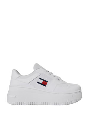   leren platform sneakers wit