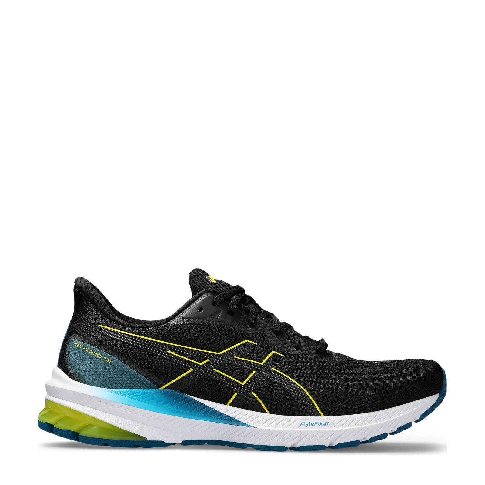 ASICS GT 1000 12 GTX hardloopschoenen zwart geel blauw wehkamp