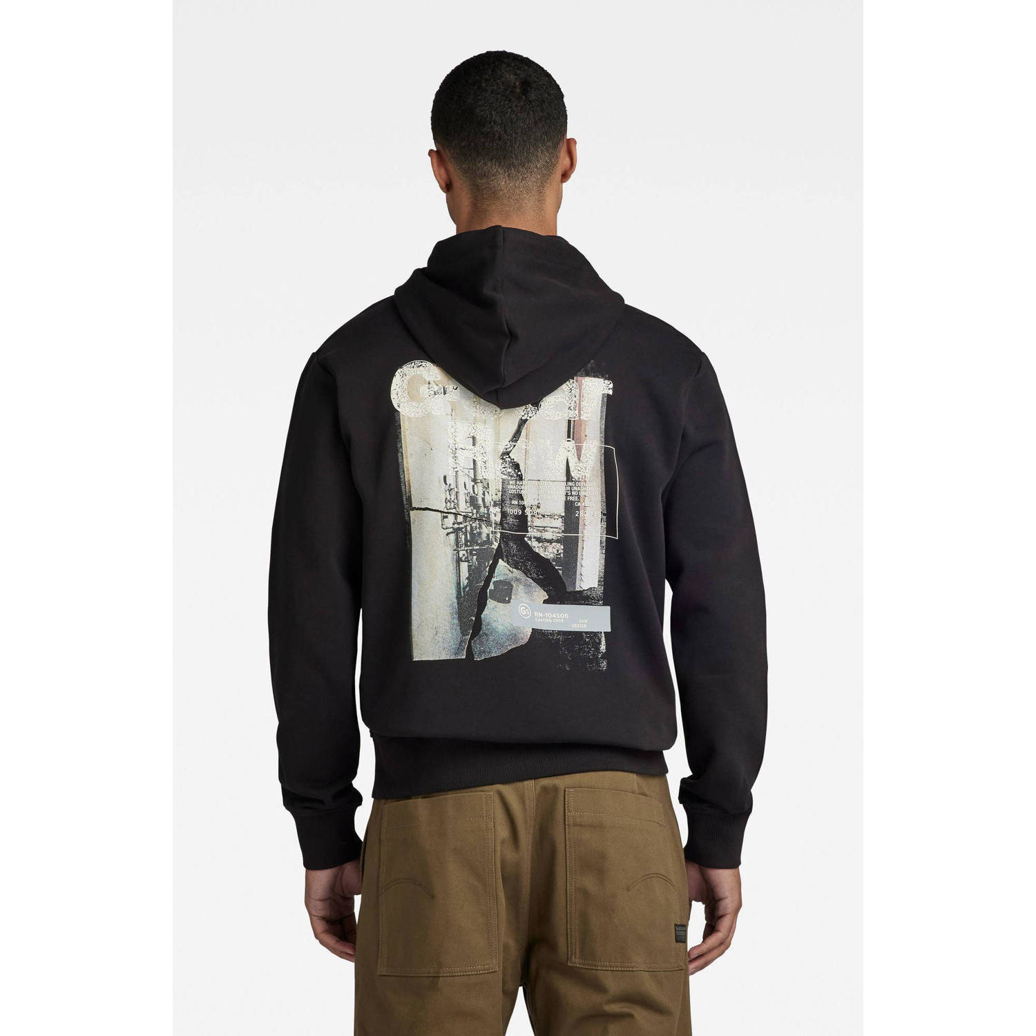 G-Star RAW hoodie van biologisch katoen black