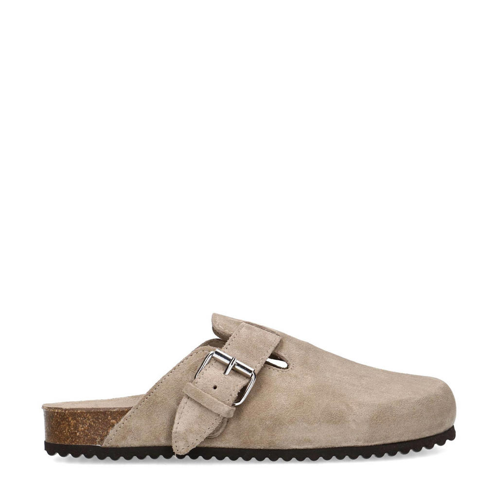 Taupe dames Sacha suède clogs