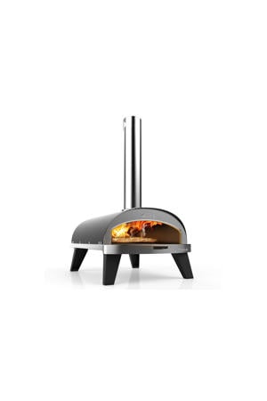 Pizza Oven Piana - Houtgestookt - met Thermometer - Antraciet - voor ø 30 cm pizza's - Roterende pizzasteen