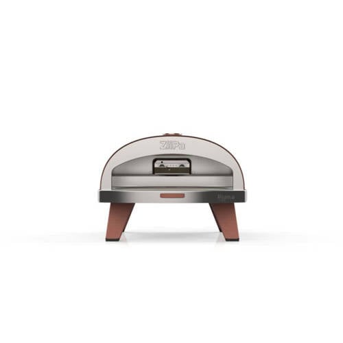 ZiiPa Pizza Oven Piana Gasmodel met Thermometer Terracotta voor ø 30 cm pizza’s Roterende pizzasteen – Bruin