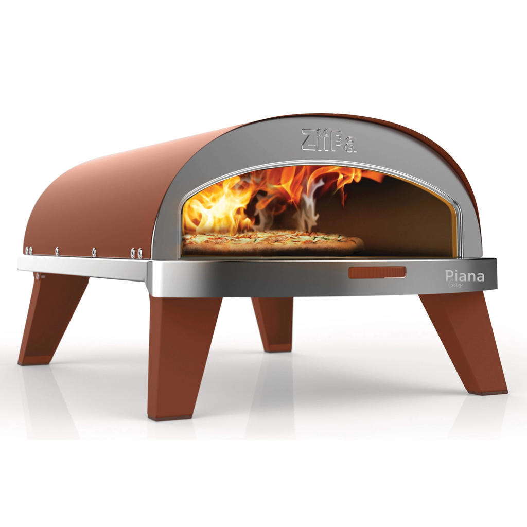 ZiiPa Pizza Oven Piana - Gasmodel - met Thermometer - Terracotta - voor ø 30 cm pizza's - Roterende pizzasteen
