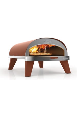 Pizza Oven Piana - Gasmodel - met Thermometer - Terracotta - voor ø 30 cm pizza's - Roterende pizzasteen