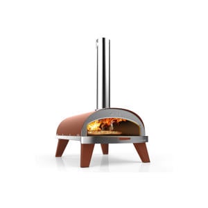 Pizza Oven Piana - Houtgestookt - met Thermometer - Terracotta - voor ø 30 cm pizza's - Roterende pizzasteen