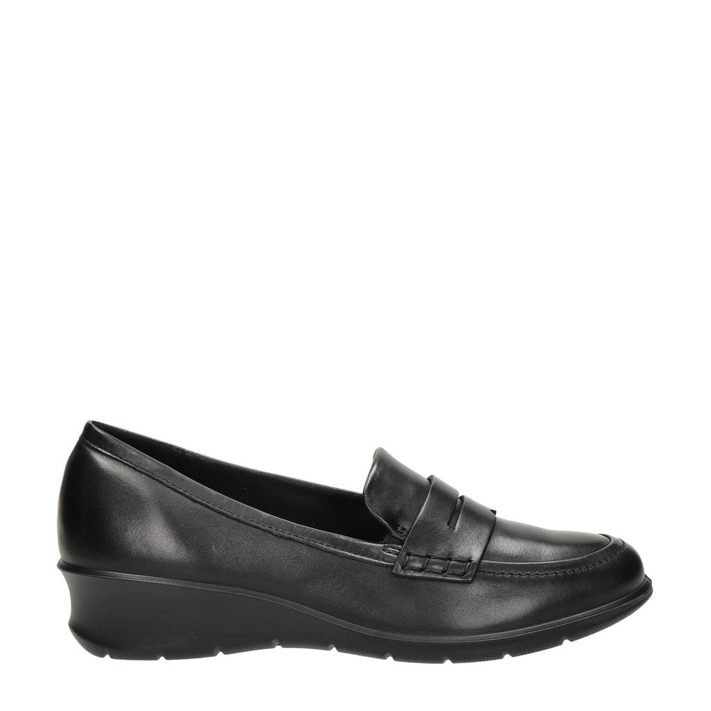Zwarte dames Ecco Felicia leren instappers