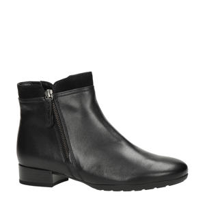 comfort leren enkellaarzen zwart