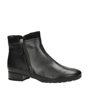 comfort leren enkellaarzen zwart