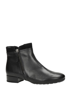 comfort leren enkellaarzen zwart