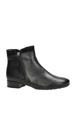 comfort leren enkellaarzen zwart
