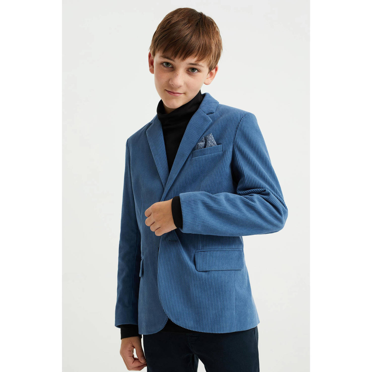 WE Fashion corduroy colbert blauw