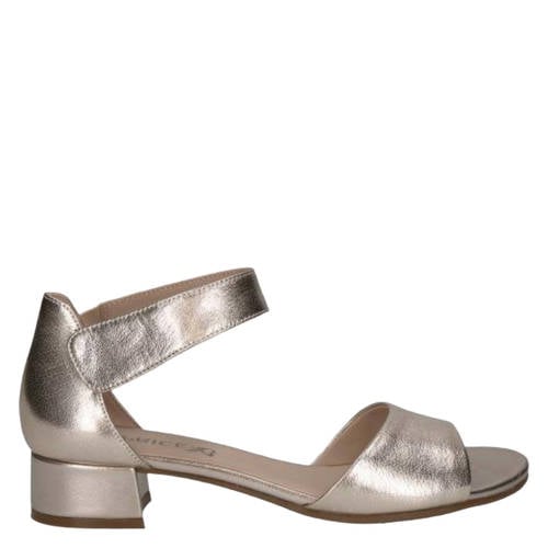 Caprice Carla leren sandalettes zilver metallic