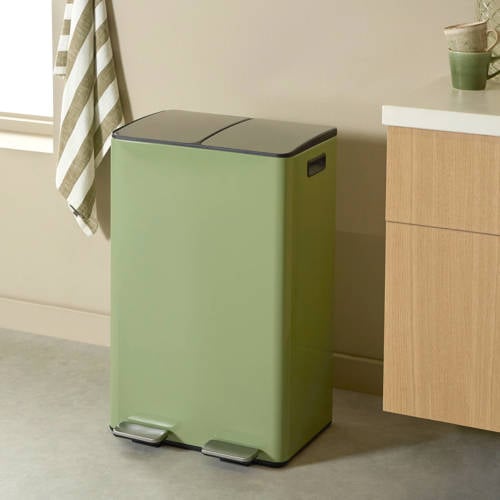 NOUS Living prullenbak - afvalscheiding - (30L + 30L) - groen - Groen