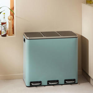prullenbak - afvalscheiding - (18L+18L+18L) - mat blauw